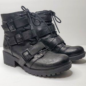 b.o.c. Rosalee Black Motorcycle Bootie sz 9M